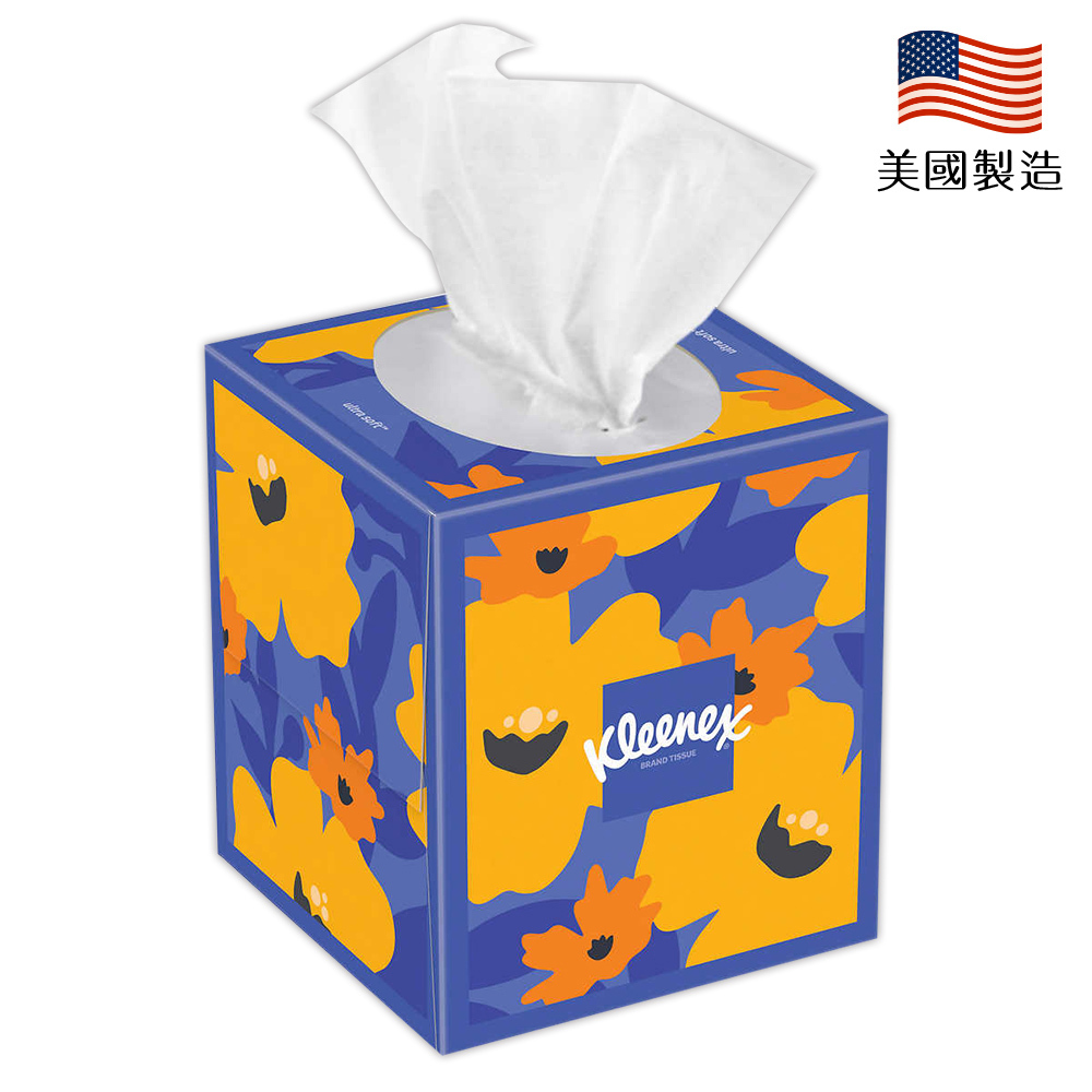 美國原裝進口 Kleenex 頂級柔嫩盒裝面紙-85抽(款式隨機出貨)