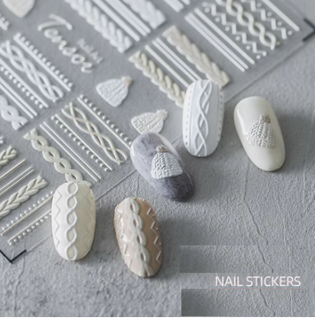 Popular nail art embossed stickers (off-white-elegant sweater 333)