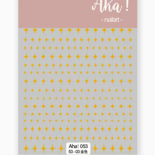 Popular nail art star and moon hot stamping sticker gold (053-03#)