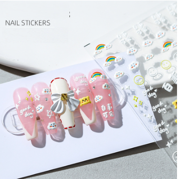Popular nail art embossed stickers (transparent - twice as cute 1295)