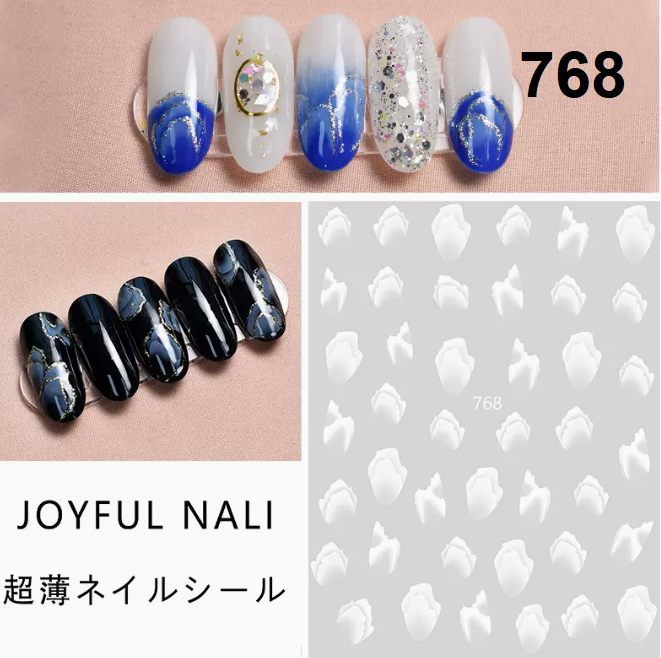Hot Recommended Nail Art Stickers 3D Waterproof Shell Decals (768)