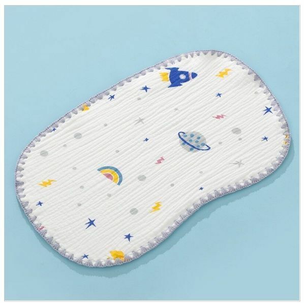 熱推嬰兒10層防吐奶護頭雲朵棉紗枕巾（快樂星球 25*40cm）