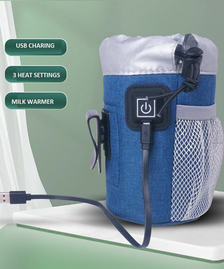 熱推USB嬰兒奶瓶加熱器 保温器 恒溫套 戶外奶品保溫套 恆溫保暖袋 外出 便攜式 冬季加熱暖奶 BB車用杯支架/杯架手機架二合一 2 in 1 Stroller Cup & Phone Holder
