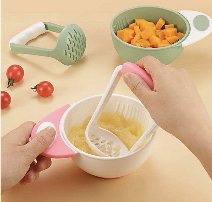 熱推寶寶輔食研磨碗 手動水果蔬菜泥研磨工具和搗大蒜土豆泥研磨