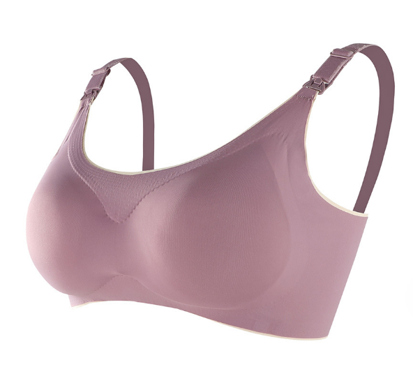 熱推孕婦無痕冰絲哺乳文胸夏 調整型聚攏無鋼圈內衣【紫色 M-XXL碼】（下單後聯絡客服確認發貨尺碼）