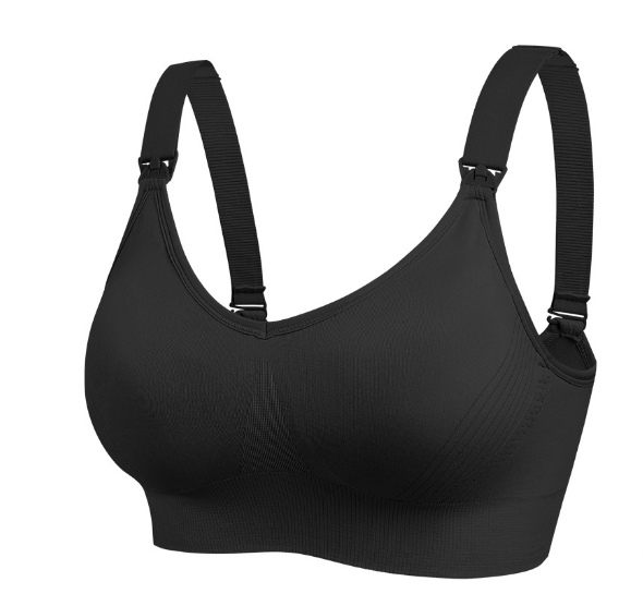 爆款無鋼圈哺乳文胸 大罩杯聚攏防下垂收副乳孕婦內衣【黑色 M-XXL碼】（下單後聯絡客服確認發貨尺碼）