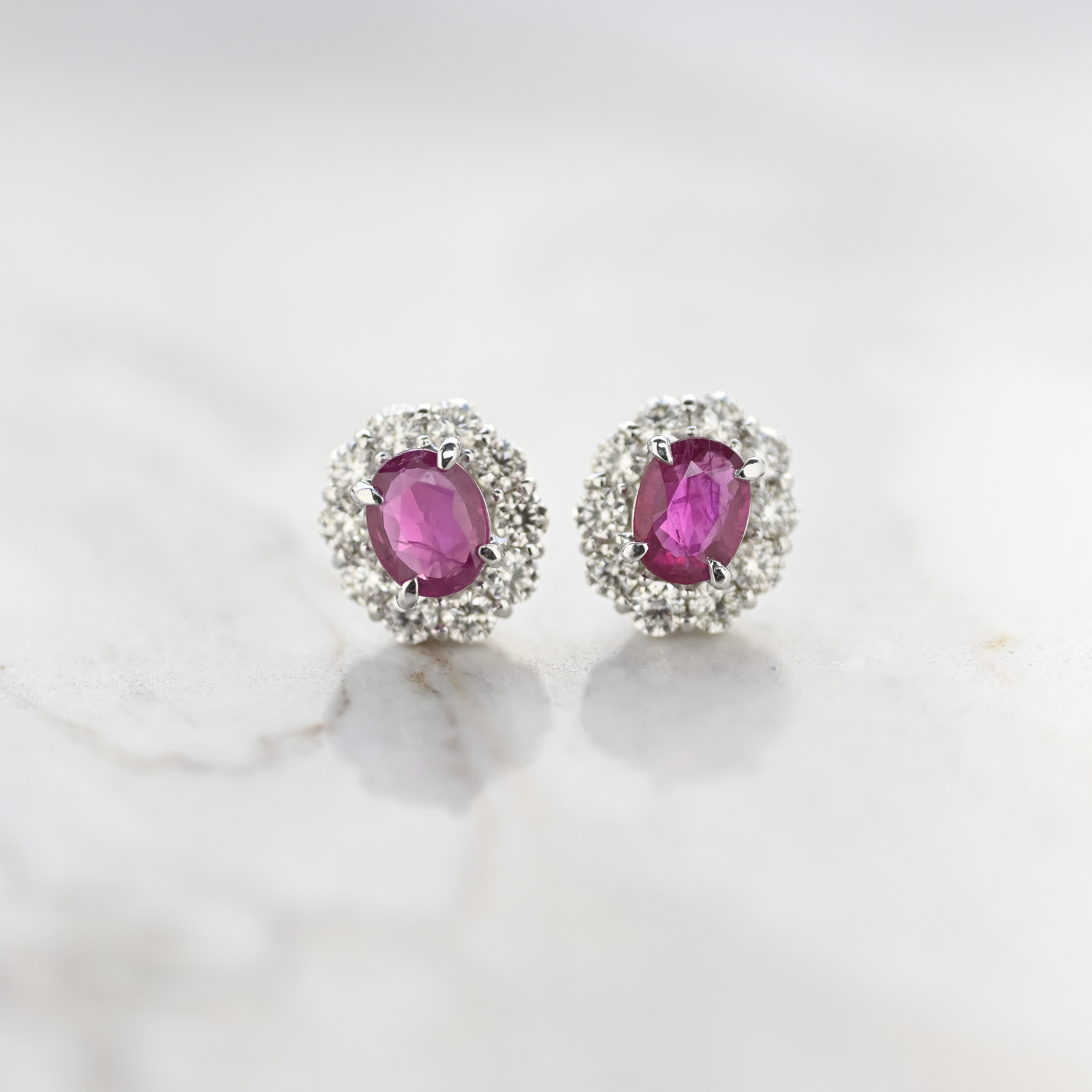 PT 0.83ct Ruby Diamond Earring