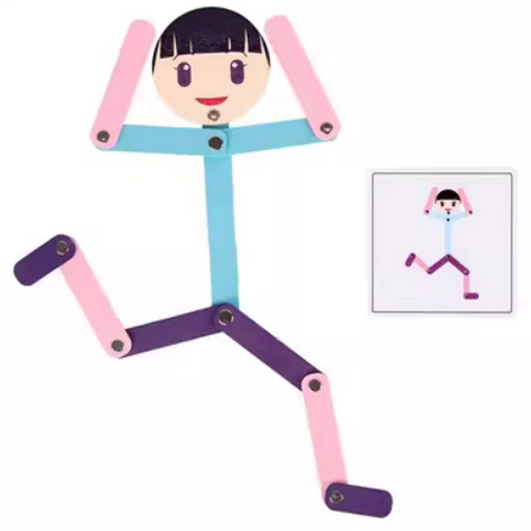 爆款兒童木制玩具(女生小人24卡片+48造型)