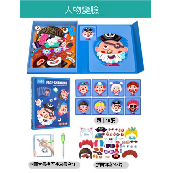 爆款兒童益智磁性拼圖玩具(人物變臉)