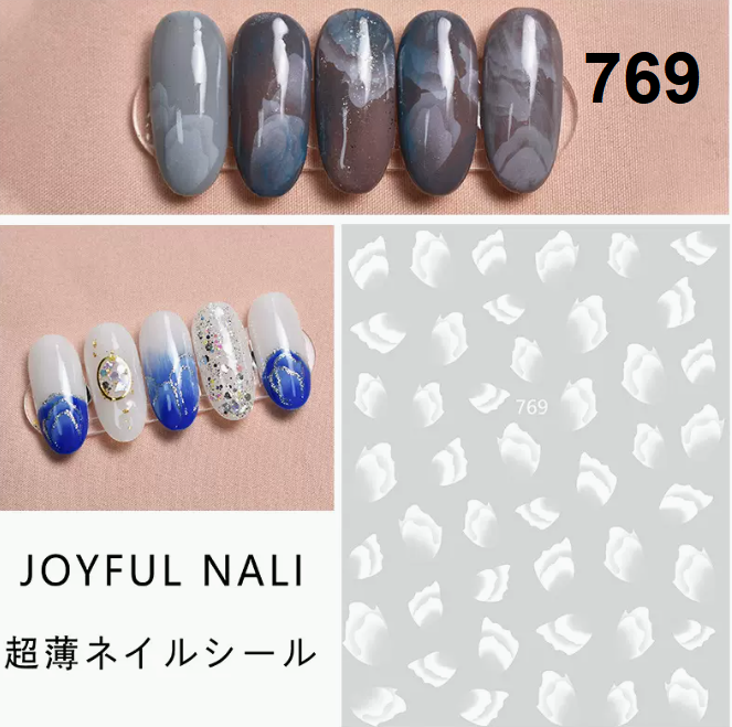 Hot Recommended Nail Art Stickers 3D Waterproof Shell Decals (769)