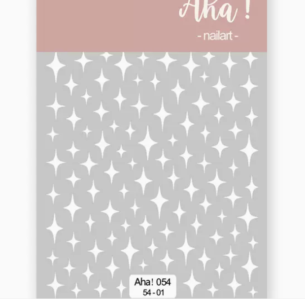 Popular nail art star and moon hot stamping sticker white (054-01#)