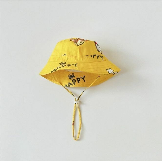 熱賣兒童時尚遮陽帽 漁夫帽 防曬帽子（黃色 約49-51cm）