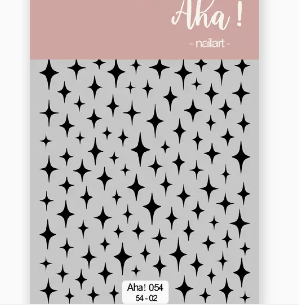 Popular Nail Art Star and Moon Bronzing Stickers Black (054-02#)