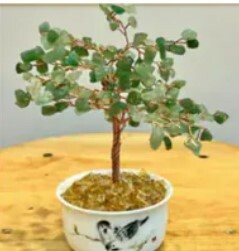 [S] GEMZ & CO HLCT LOVEY DOVEY SPARROW MINI TEACUP TREE, AVENTURINE/CITRINE, W102 (W102)