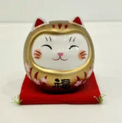 [S] GEMZ & CO ETRL YAKUSHIGAMA SMALL DARUMA CAT DISPLAY, V89 (V89)