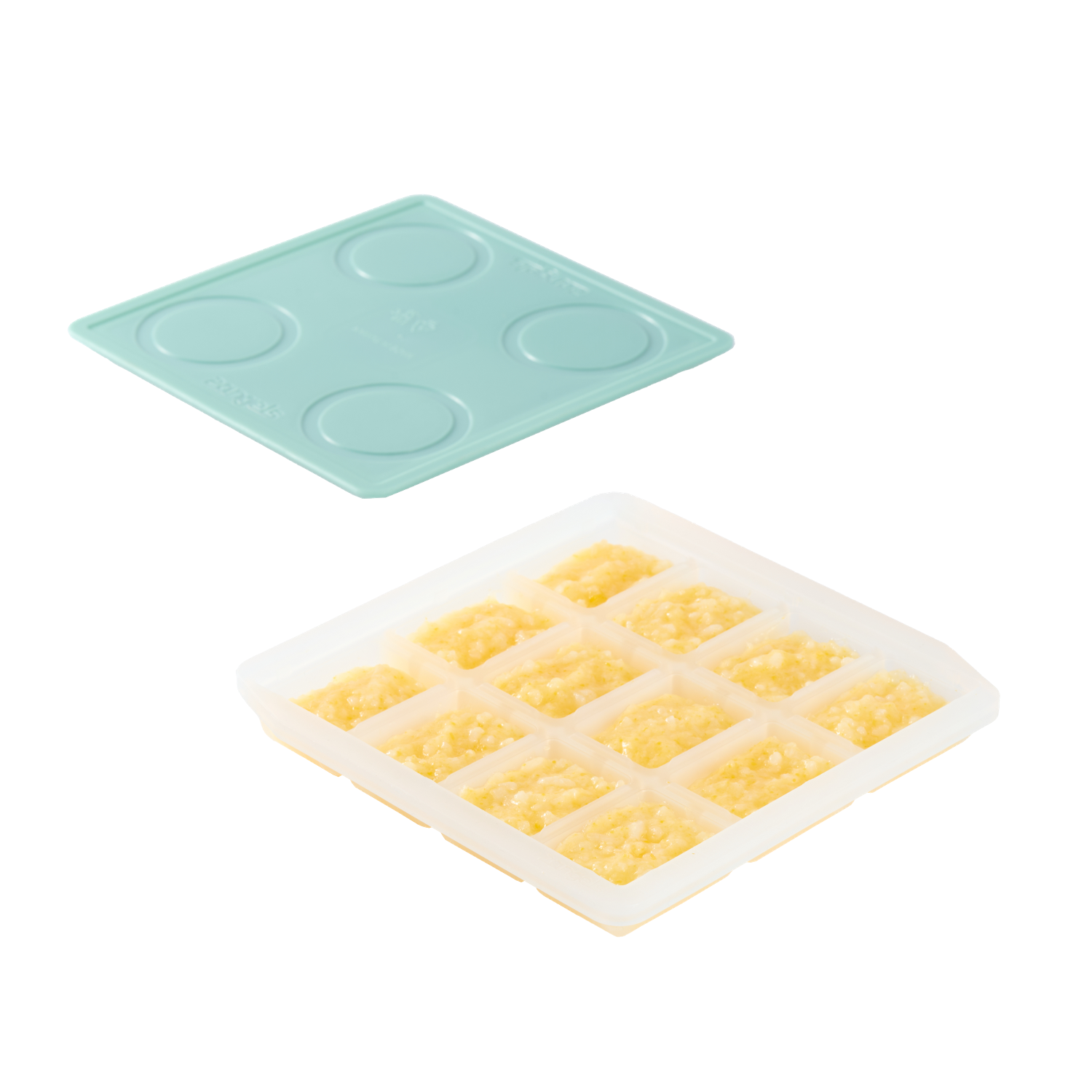 【2angels】Silicone non-staple food ice box 15ml + storage cup 60ml + 120ml (set of three) (baby non-staple food snack packaging box tableware ice brick box)