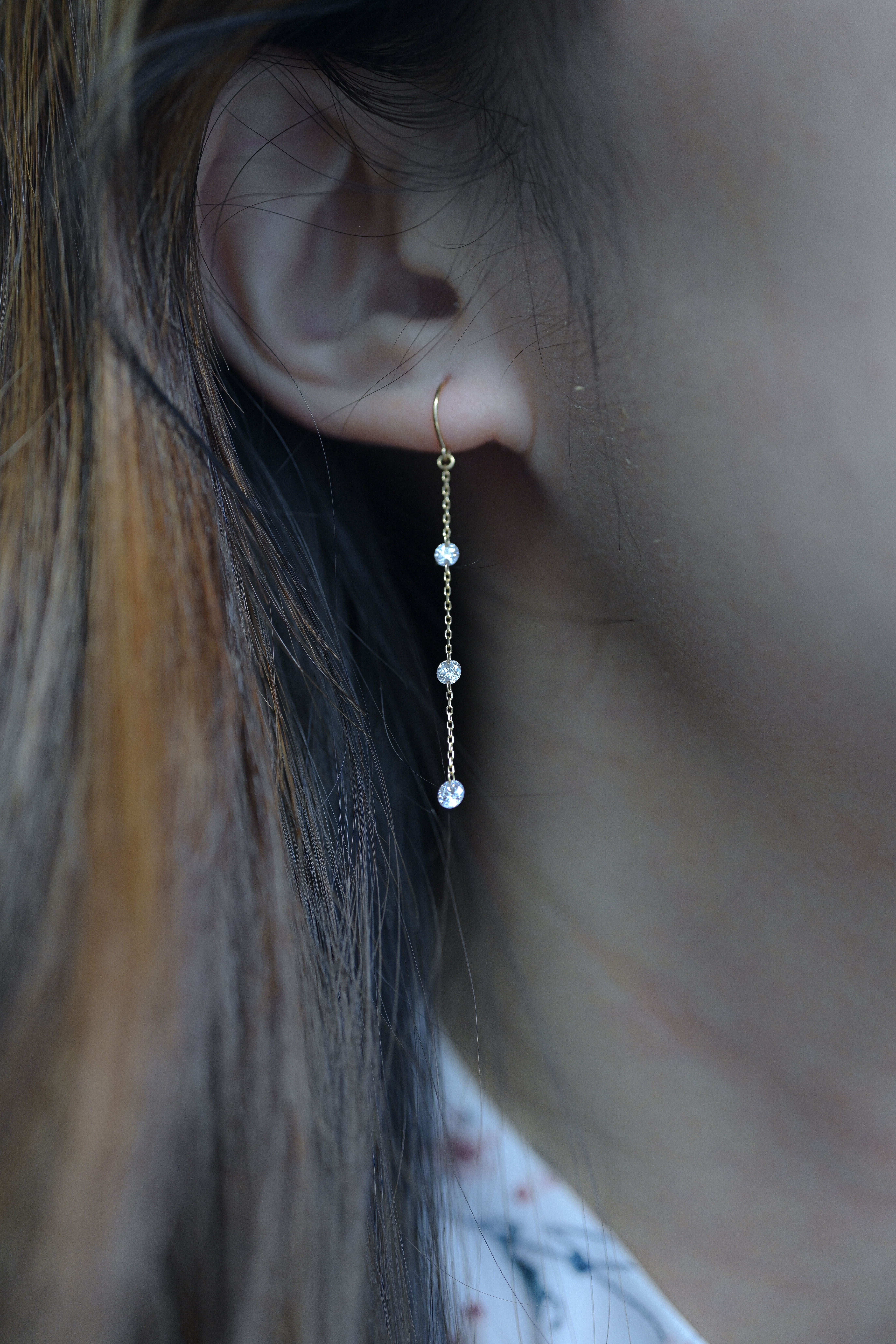 18K 0.55ct Laser Hole Diamond Earring