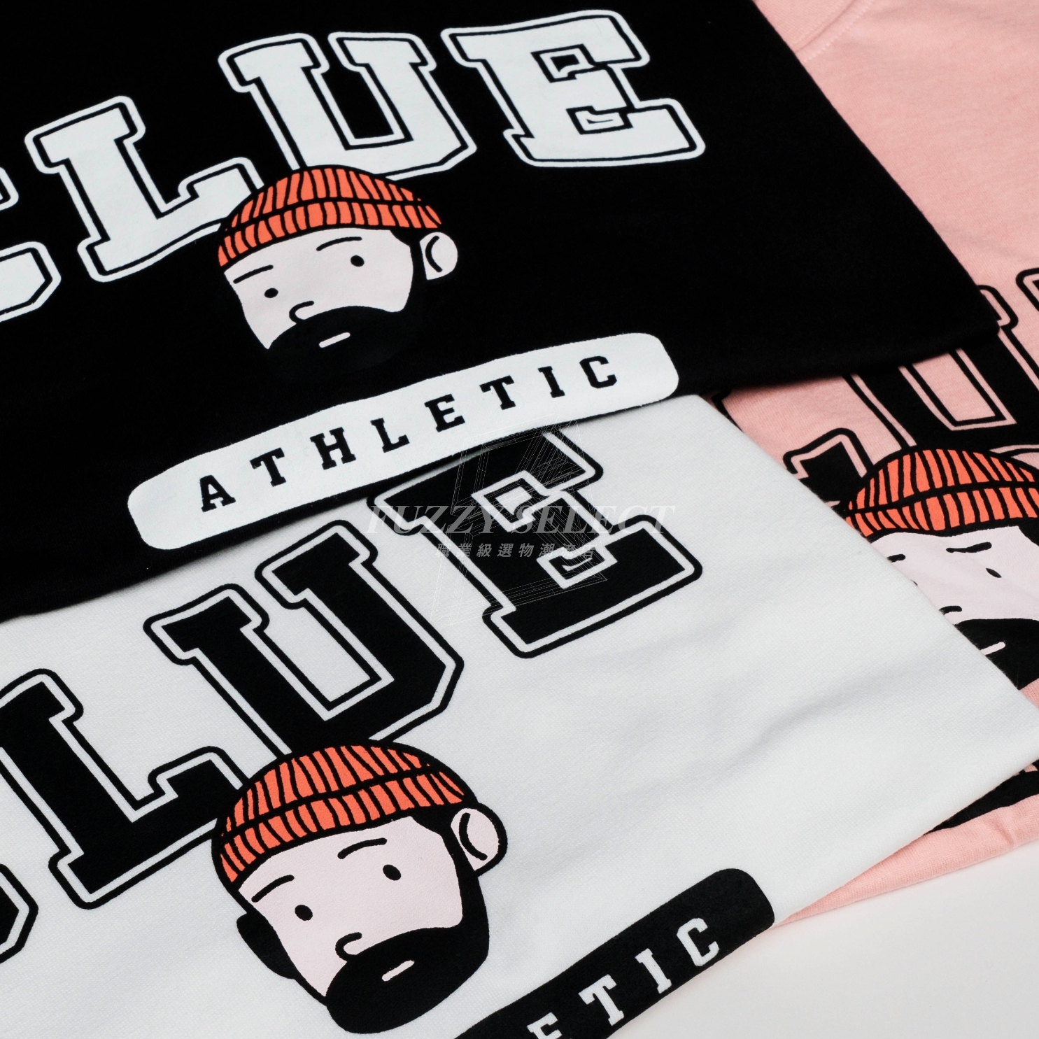 【逢甲 FUZZY】Clue Tee 潮流 日常 日式 圖案 Logo 鬍子哥 毛帽哥 短T 短Tee 黑 白 珊瑚粉