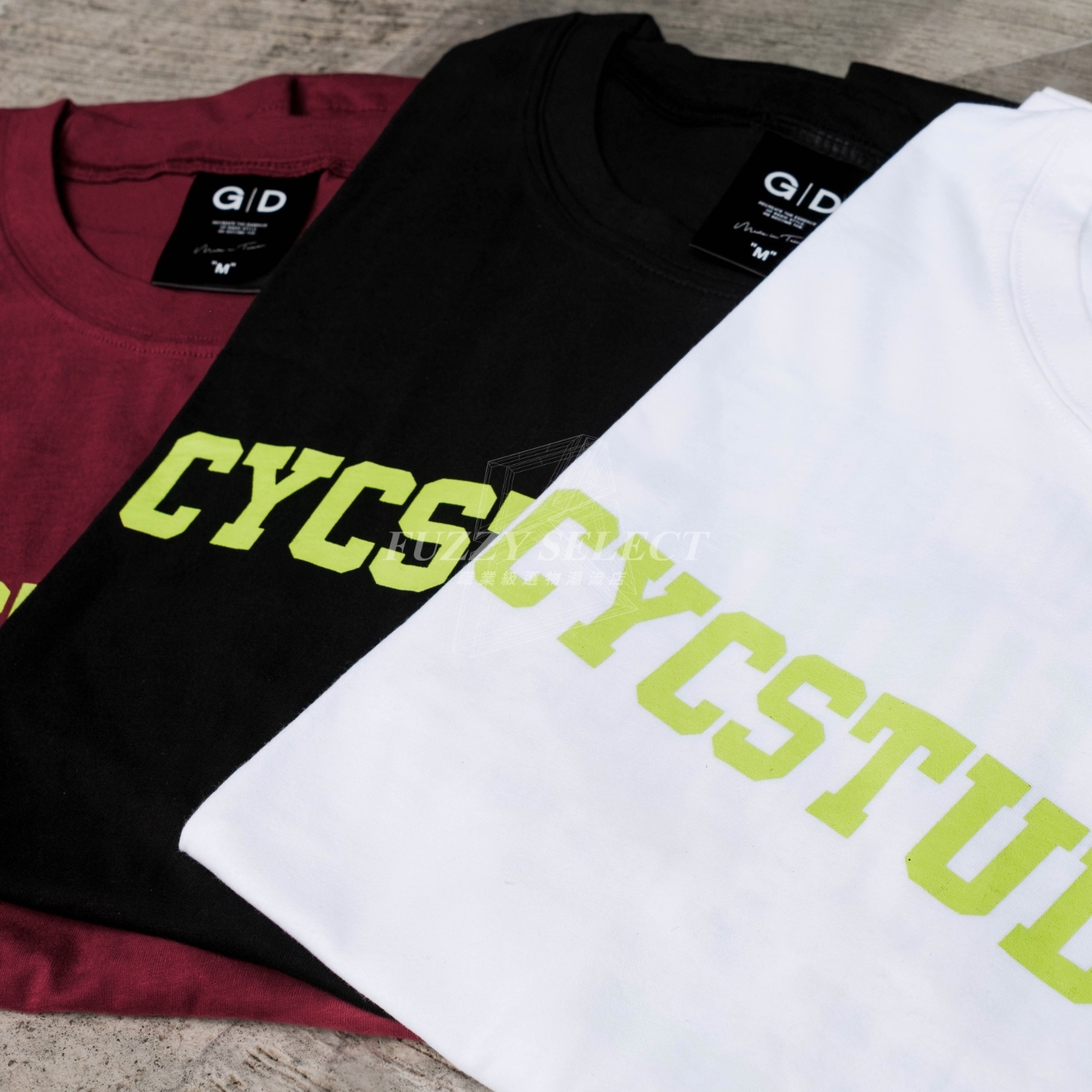 【逢甲 FUZZY】Cycstudios Tee 潮流 日常 美式 圖案 字母 Logo 短T 短Tee 黑 白 酒紅