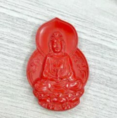 [S] GEMZ & CO CINN GUAN YIN CARVING PENDANT D4, Z49 (Z49)