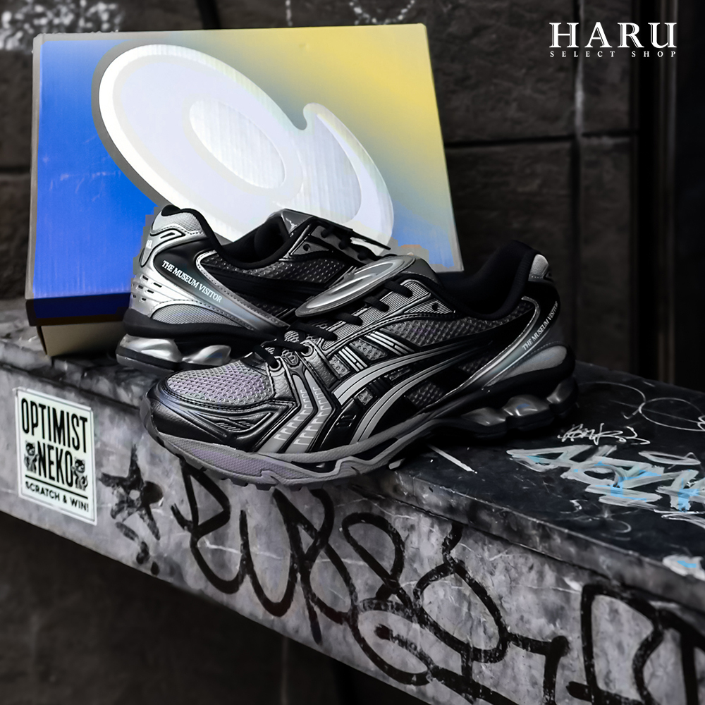 ASICS GEL-KAYANO 14 x THE MUSEUM VISITOR 韓國限定 聯名款 翻蓋鞋舌 男女同款 銀黑灰 慢跑鞋 復古慢跑休閒鞋 1203A528-021