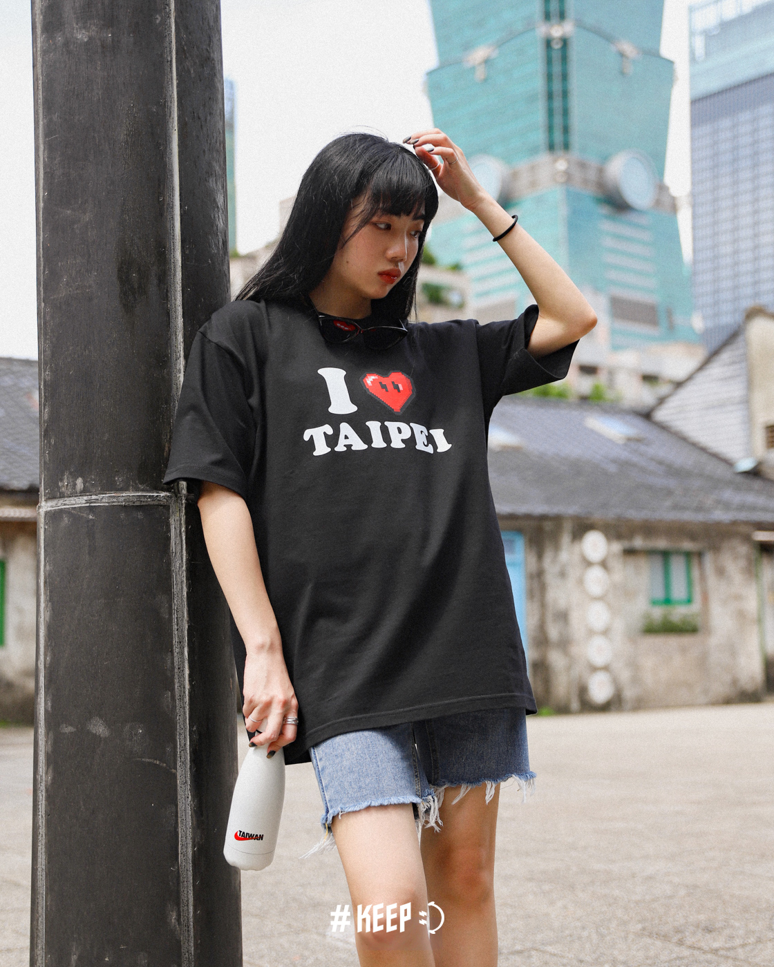 #KEEP I LOVE TAIPEI TEE 台北限定 珍奶 寬鬆 休閒 短袖 短T【KS224】TPETEE