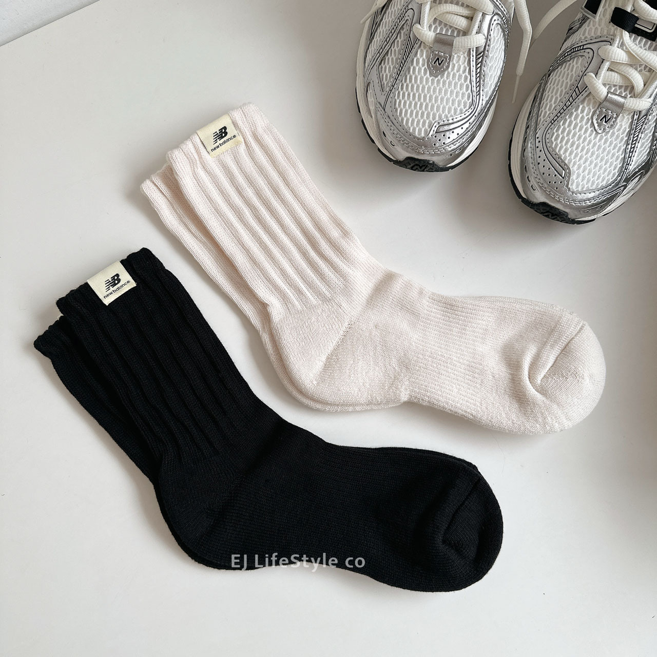 NEW BALANCE NB 長襪 襪子 厚襪 機能襪 黑色 LAS40111BK 米白色 LAS40111WT / 現貨