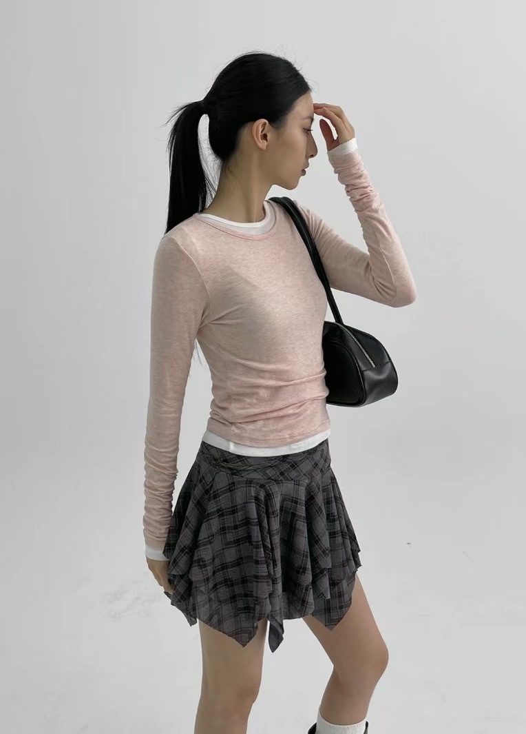 《現貨》41英倫風灰色裙