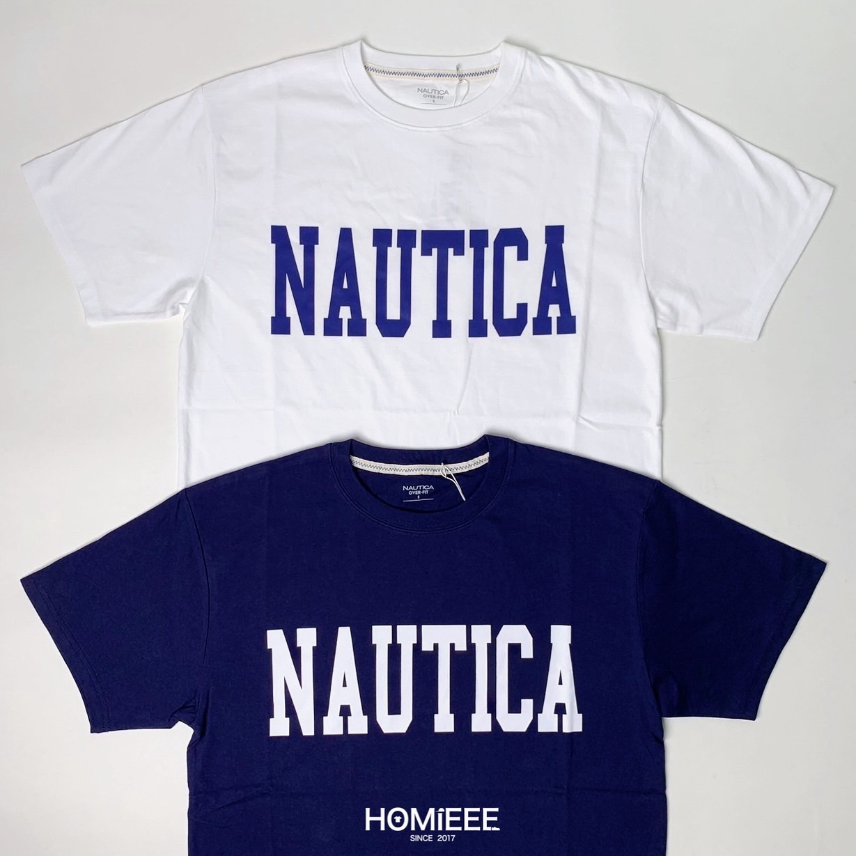 Nautica Big Lettering Tee 短袖 寬鬆 落肩 深藍 白色 [NTS3904]