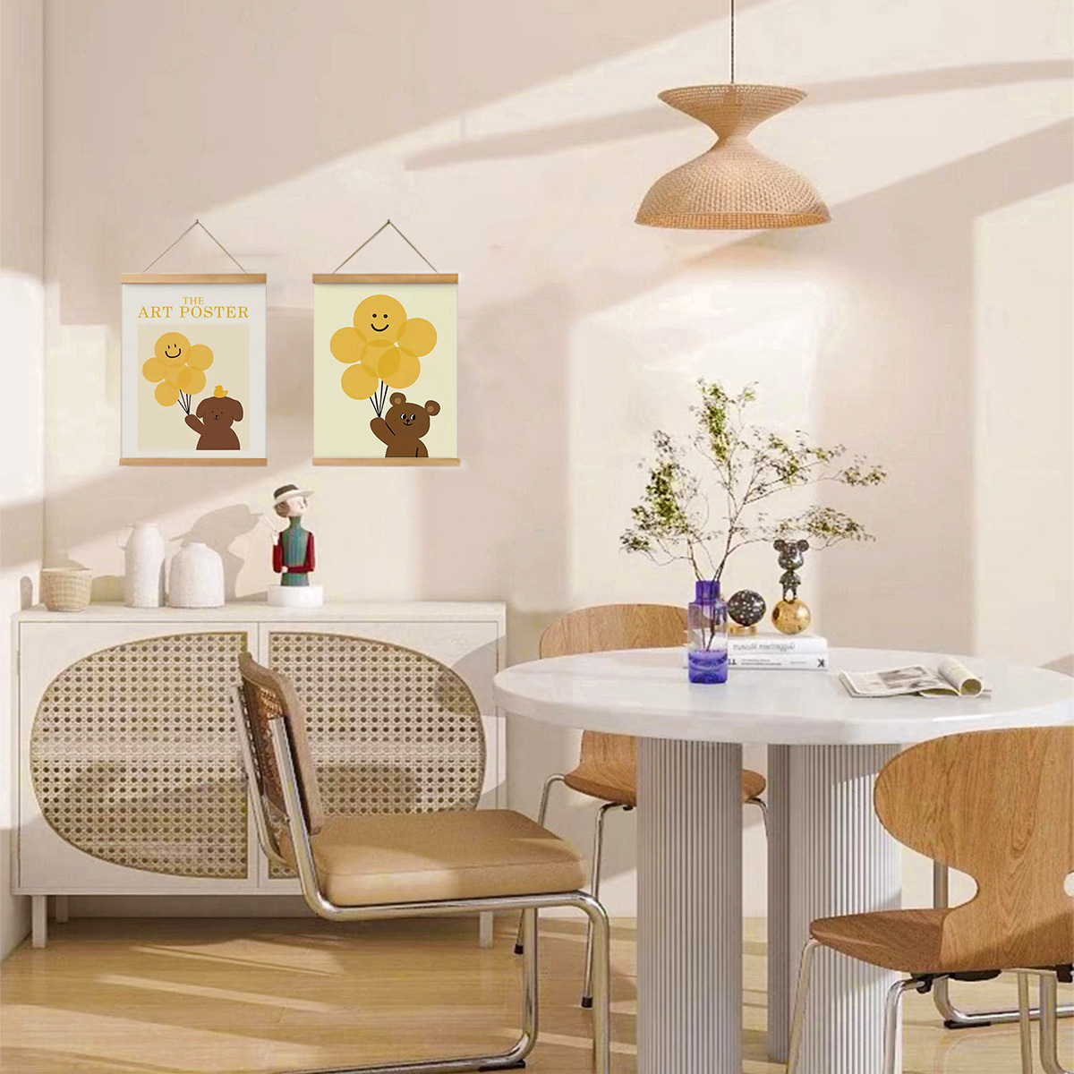 《4767》韓國INS風小熊塗鴉壁畫