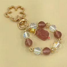 [S] GEMZ & CO ZBB STRAWBERRY QUARTZ BUNNY BAG CHARM, V93 (V93)