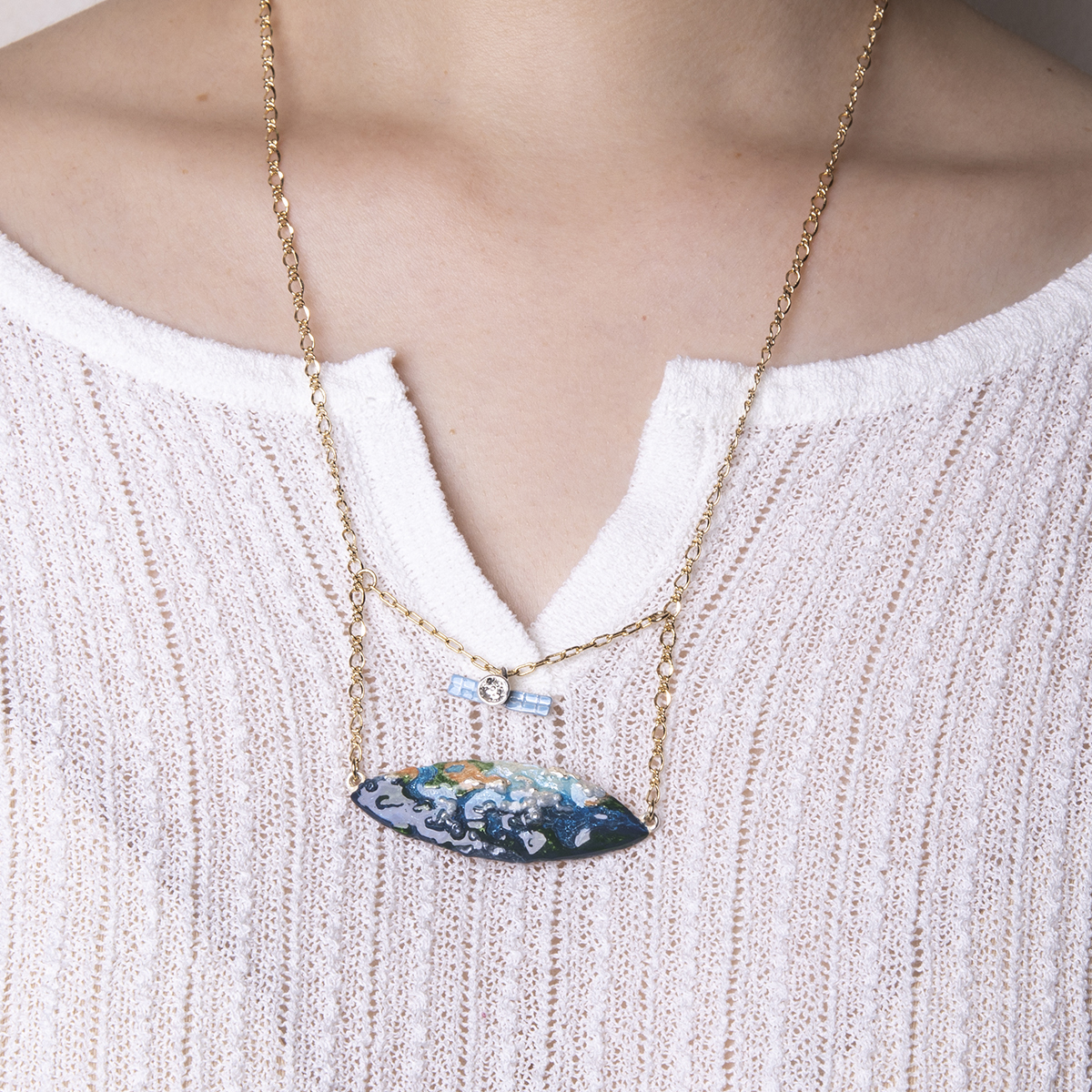 地球&衛星儀頸鏈