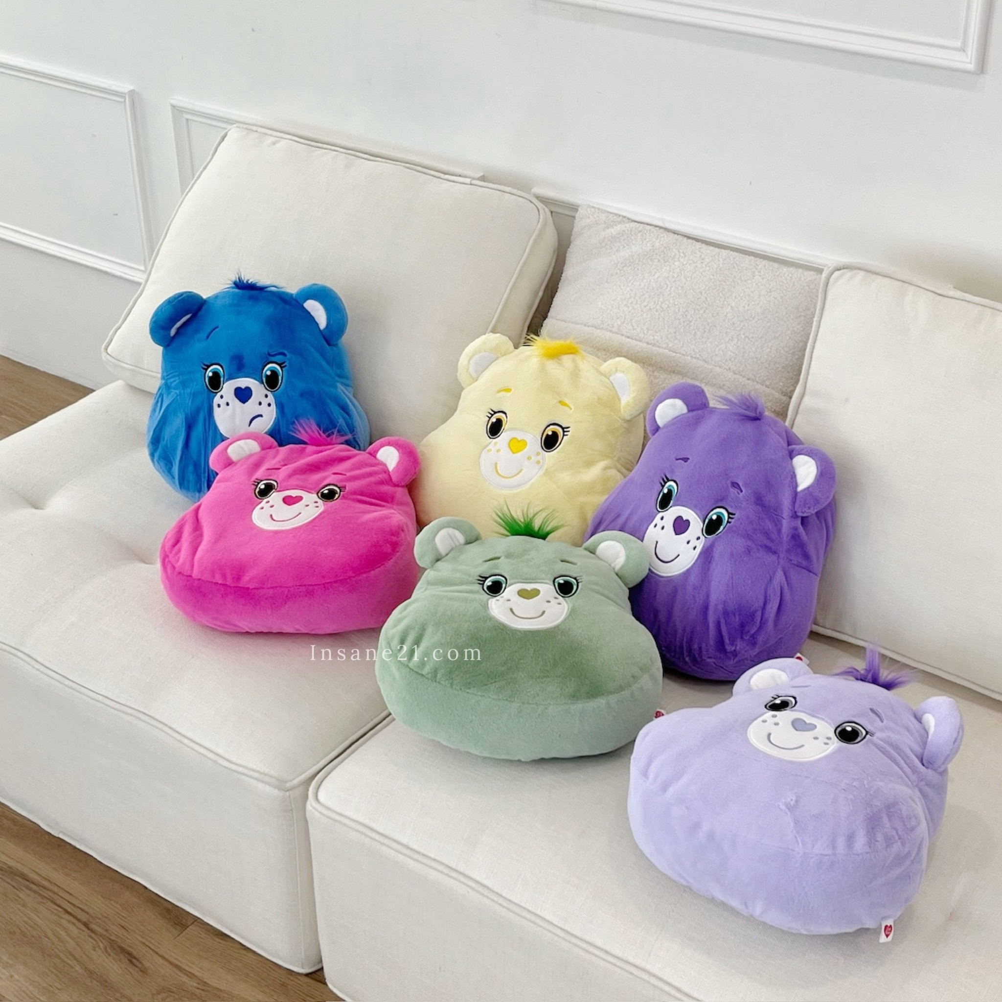 泰國CARE BEARS 彩虹熊 抱枕 靠枕 大臉熊 八色  代購