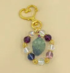 [S] GEMZ & CO ZBB RANDOM FLUORITE NINE TAILED FOX BAG CHARM 2, V97 (V97)