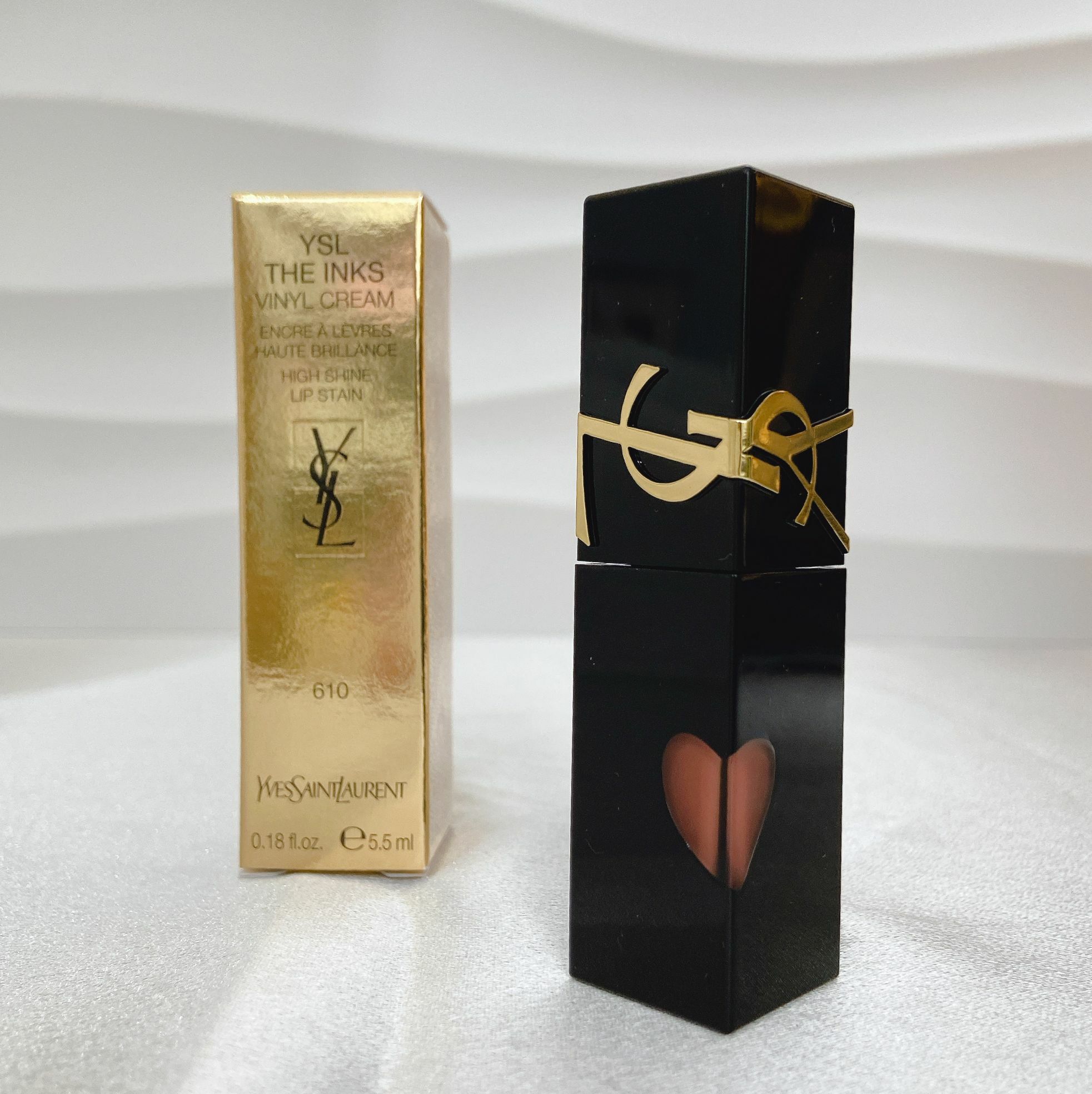 YSL BEAUTY THE INKS限量愛心漆亮唇釉 #610 NUDE CHAMPION