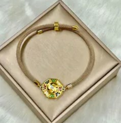 [S] GEMZ & CO QCRB ADJUSTABLE SPINNING CHARM BRACELET,KHAKI , Y34 (Y34)