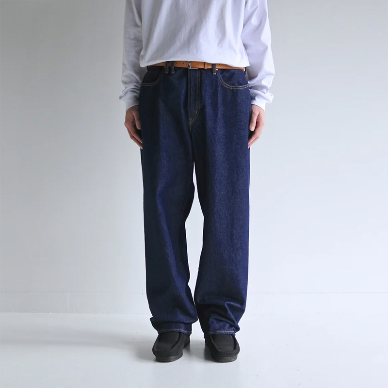 context by ANACHRONORM 80's Wide 5P Pants Indigo One Wa