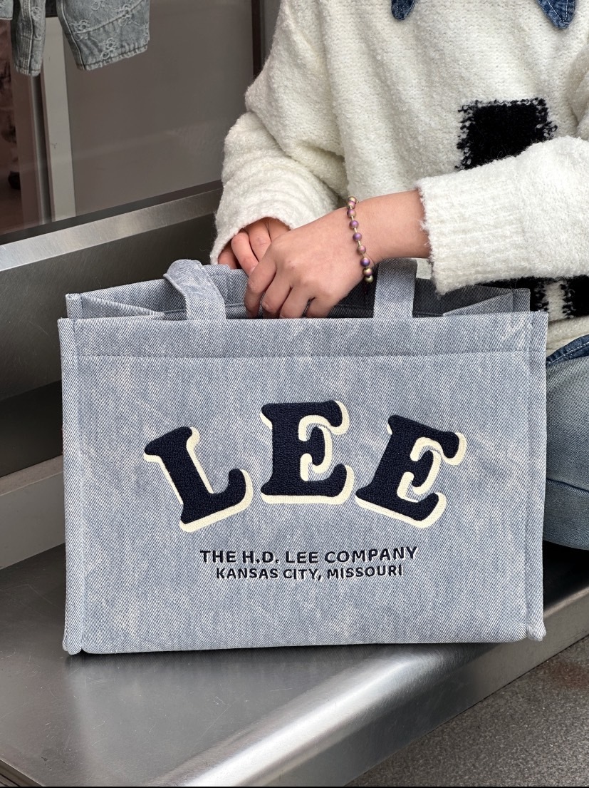 LEE 牛仔 TOTE系列 超大容量 做舊水洗 學院風 托特包 單肩包 LE230005M-602