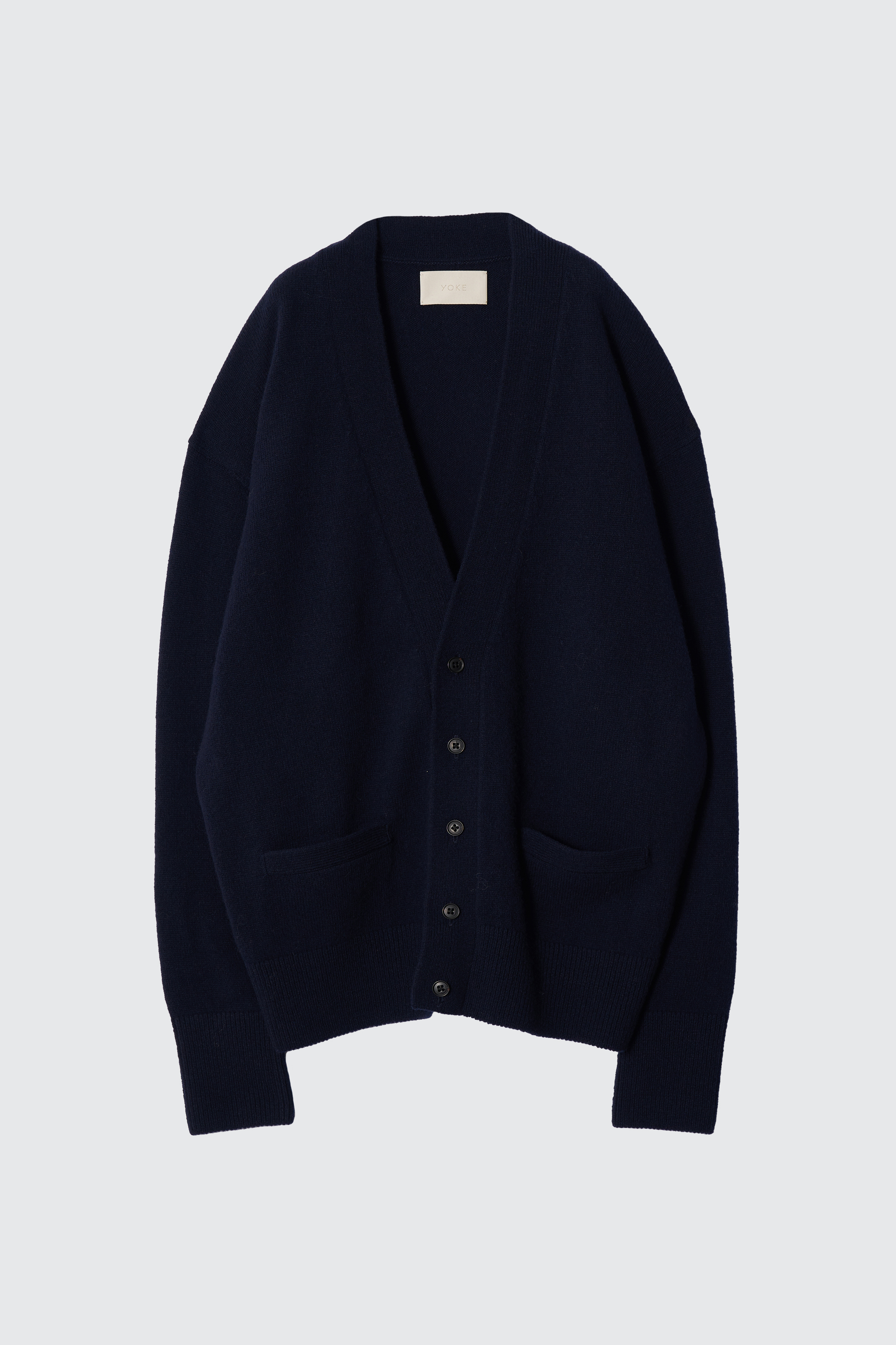 YOKE PAINTED ELBOW PATCH CARDIGAN (2COL) YOKE PAINTED ELBOW PATCH CARDIGAN (2COL)