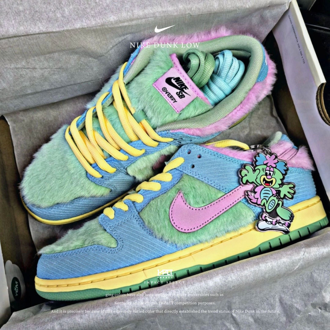 Verdy x Nike Dunk SB Low 毛絨玩具 粉綠 聯名款 藝術 FN6040-400