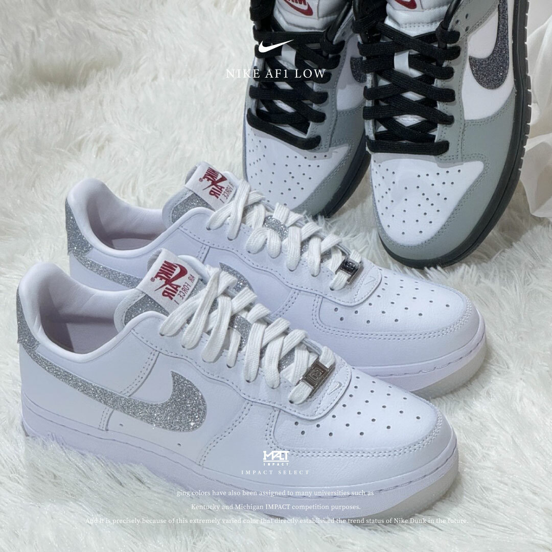 Nike AF1 Low 細閃晶鑽 銀白 灰白 冰晶底 HQ3461-191