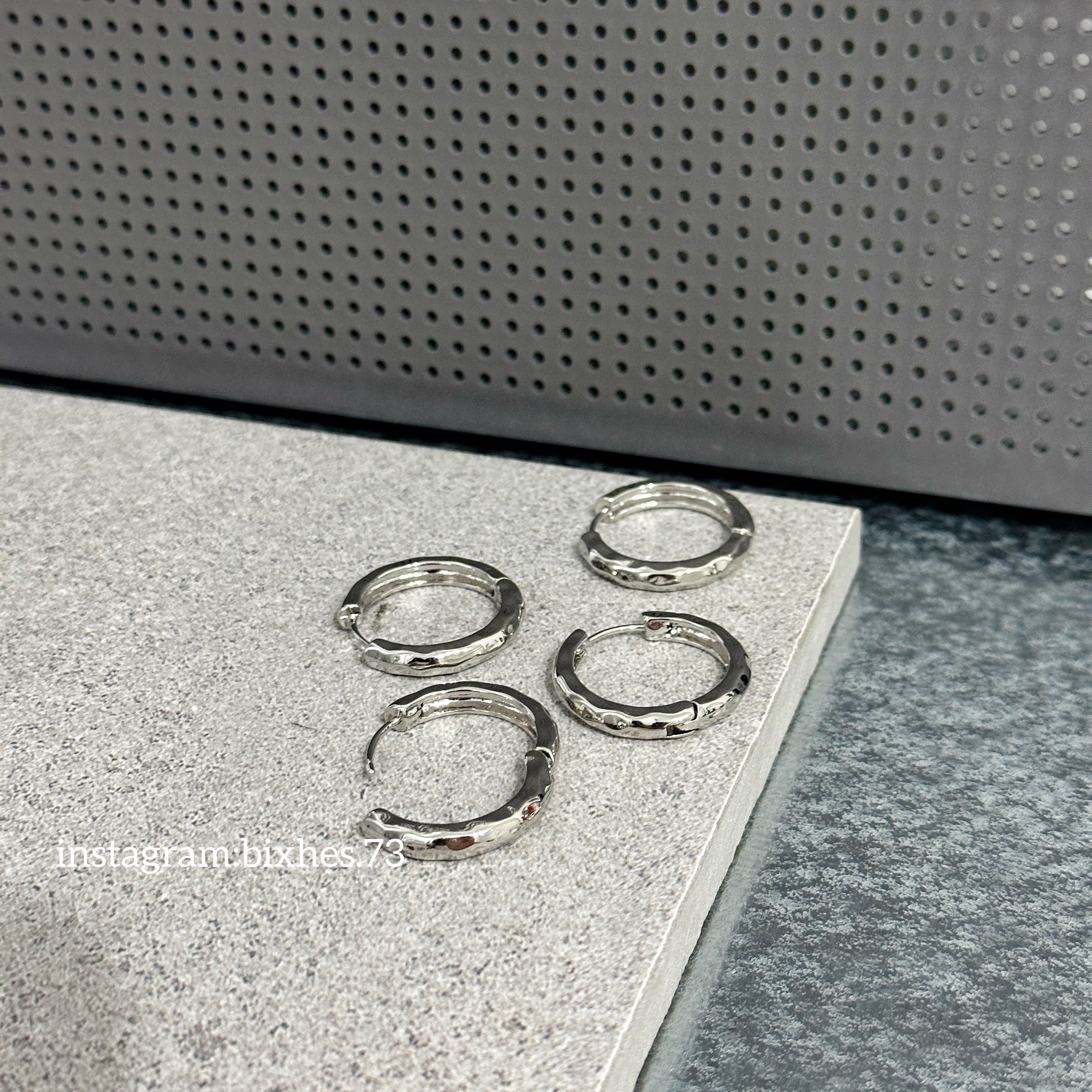 皺摺小圈耳扣耳環(K00075)