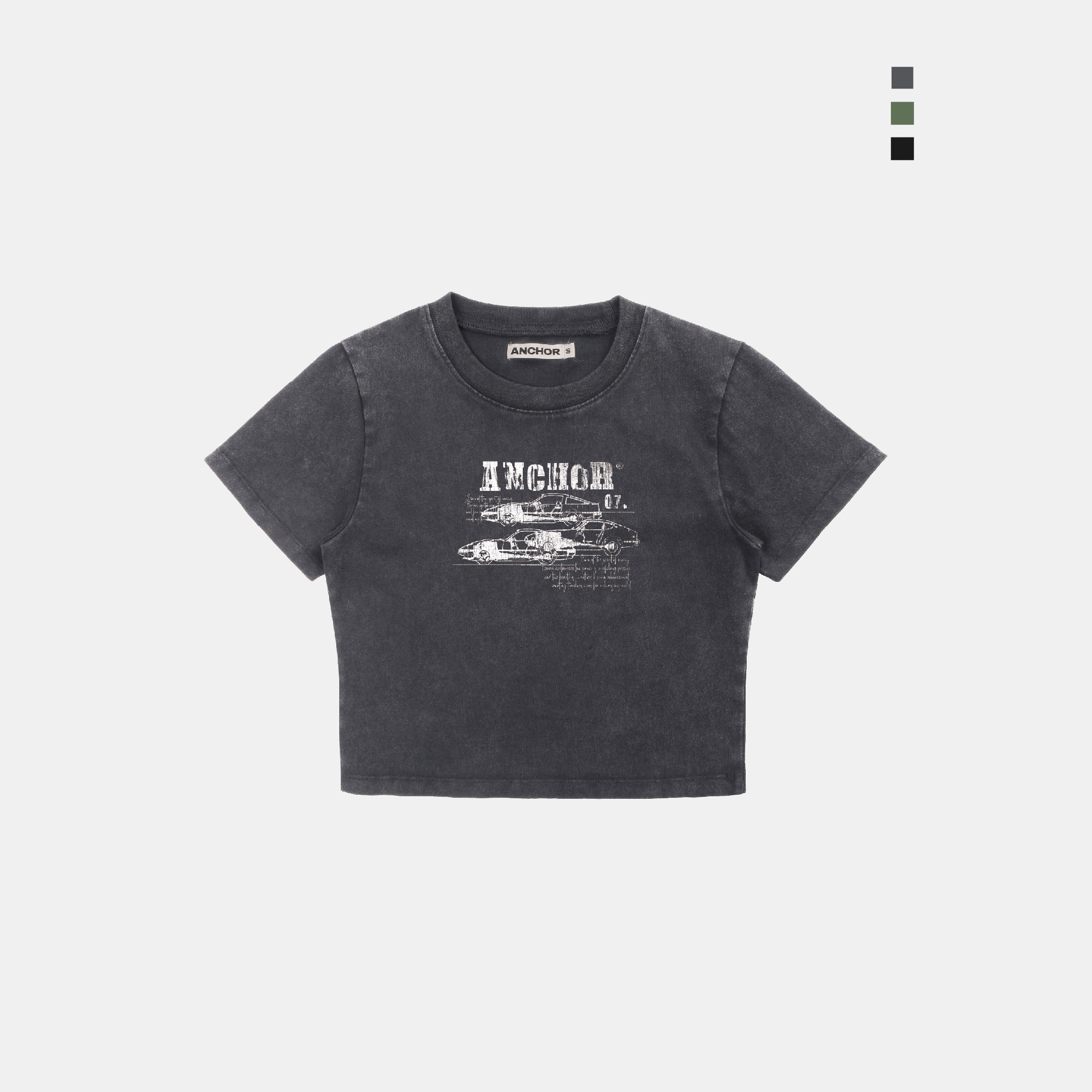 ACR AG-12 女款 底特律 汽車 解構 草稿圖  短版 短T 短袖