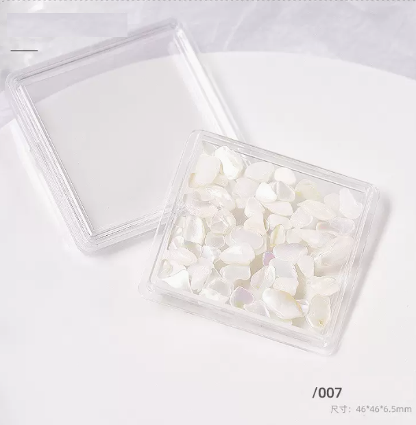 Popular nail art accessories Irregular white shell stone 007 (single box)