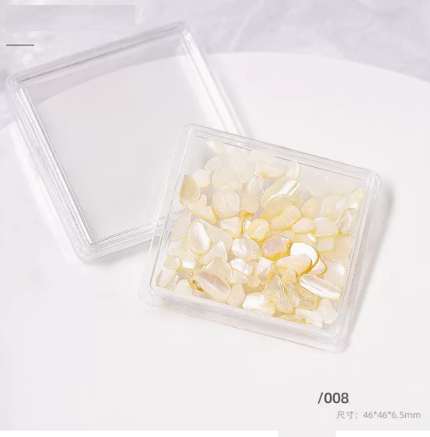 Popular nail art accessories Irregular beige shell stone 008 (single box)