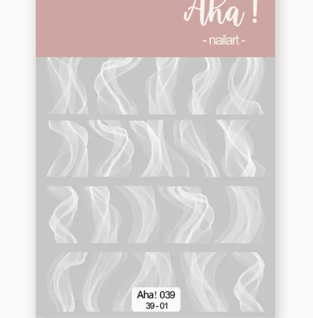 Popular manicure semi-transparent smudged stickers (39-01#)