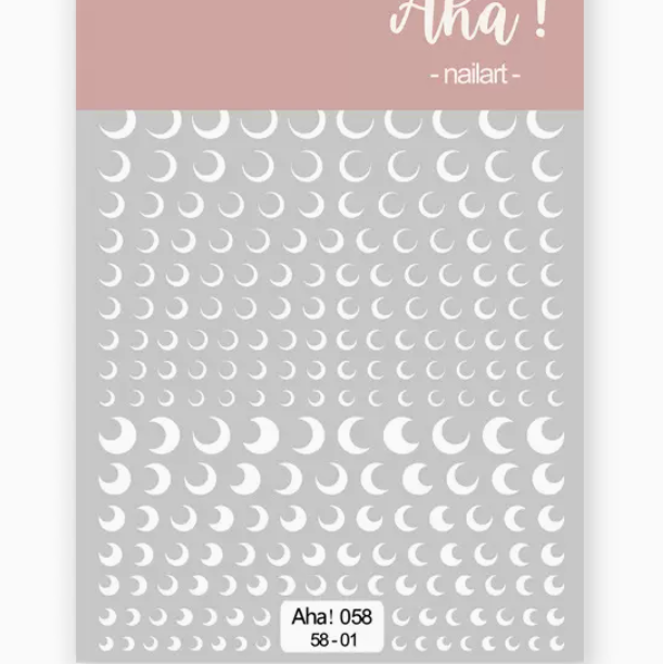 Popular nail art star and moon hot stamping sticker white (058-01#)