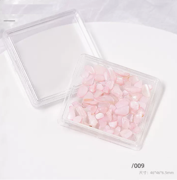 Popular nail art accessories Irregular pink shell stone 009 (single box)