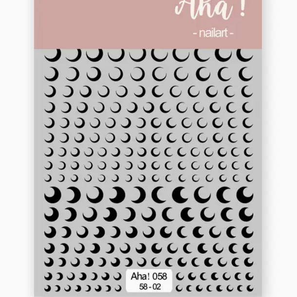 Popular Nail Art Star and Moon Bronzing Stickers Black (058-02#)