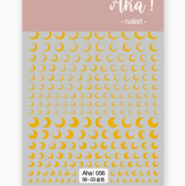 Popular Nail Art Star and Moon Bronzing Stickers Gold (058-03#)